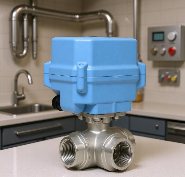 Etrany 3/4 AC24V/DC12V/DC24V 3-Way SS304 Electric Motorized Ball Valve for Water High Temperature Applications