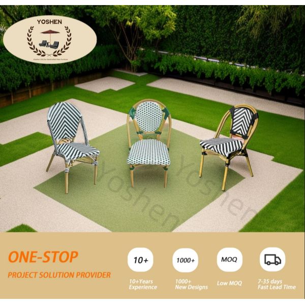 Stackable All Weather Waterproof Outdoor Poolside Chair French Style Design for Pool Garden Hotel Use