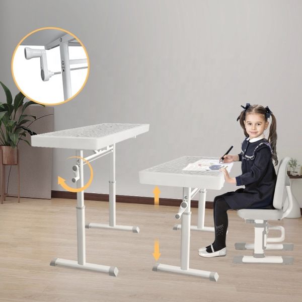 Manual Sit-Stand Adjustable Desk for Kids – Ergonomic Height Adjustable Study Table for Home, School & Classroom
