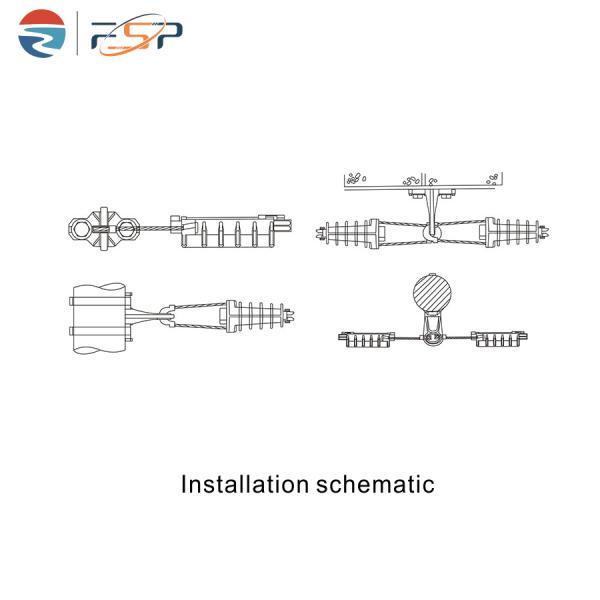 Приспособления для воздушных линий PA1500 FTTH Кламмы для крепления кабелей высоковольтные пластиковые
