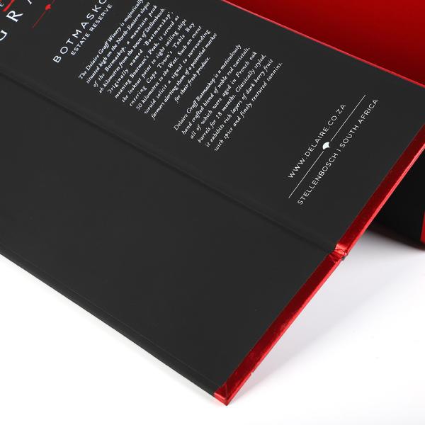 Black Branded Magnetic Closure Wine Bottle Gift Box For Wedding Ceremony