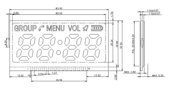 Zebra Connector Black Background HTN LCD Display 45.5*21mm