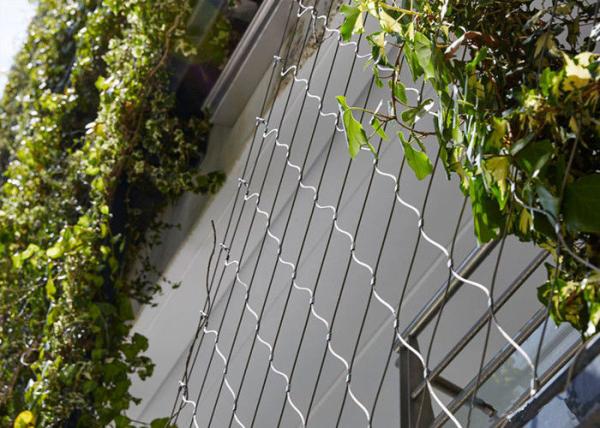 Silver Stainless Steel Cable Trellis Mesh With 7*7 Rope Construction