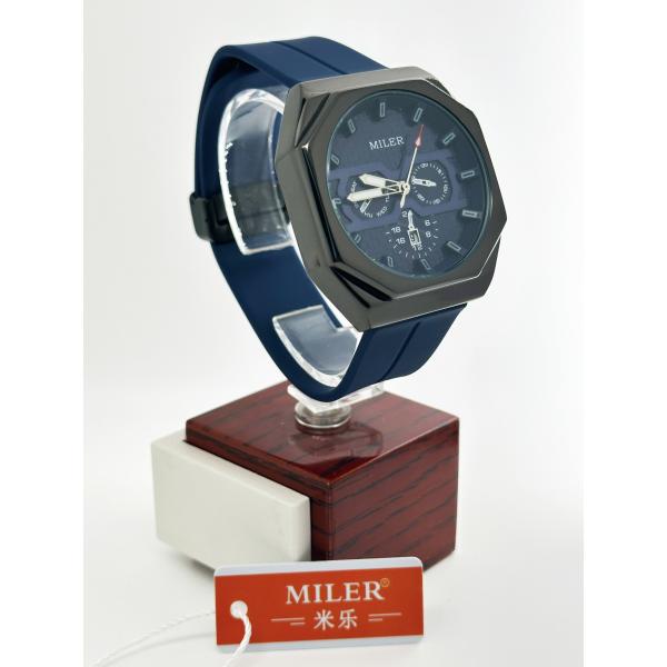 На заказ логотип Милер Модный Хронограф Кварцевые мужские часы Большой циферблат Силиконовые личные часы Люксовые спортивные часы