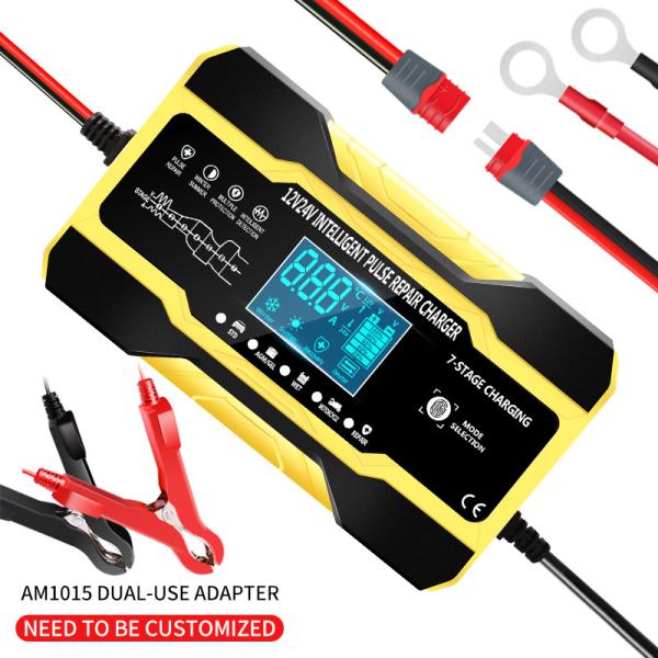 заряжатель ремонта ИМПа ульс этапа 12V 24V 10A 7 умный с дисплеем СИД
