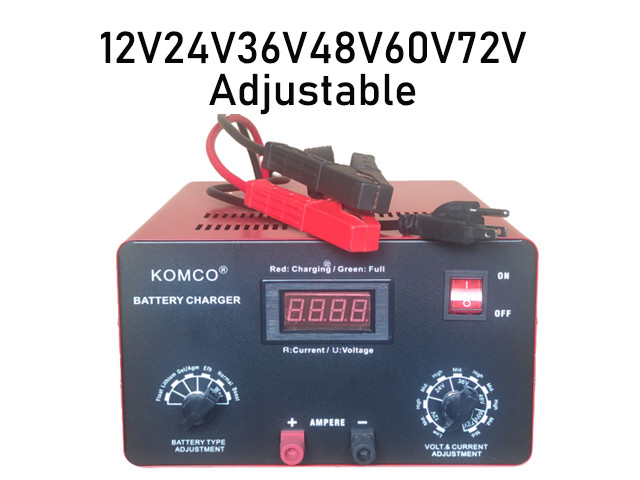 Высокотехнологичное регулируемое зарядное устройство батареи 12V-72V с умным ЖК-дисплеем, ремонтом импульса, обезсержителем для квадроциклов, внедорожников и многого другого