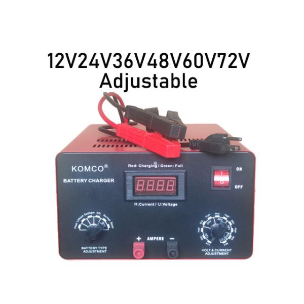 Chargeur de batterie réglable de haute technologie 12V-72V avec affichage LCD intelligent, réparation d'impulsions, désulfure pour ATV, SUV, et plus encore