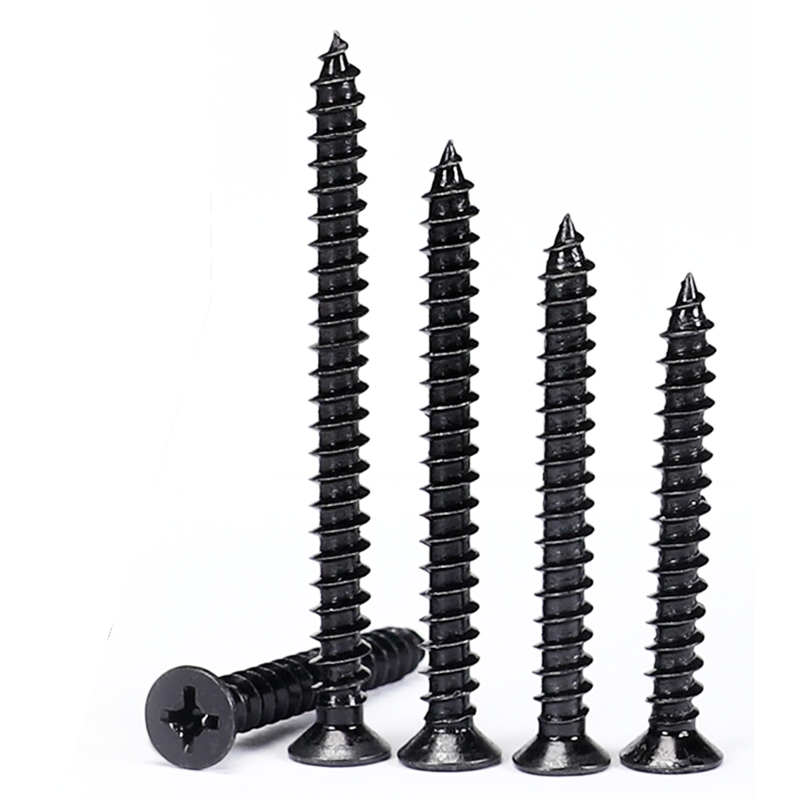 KA black plated cross flat head self-tapping screws, full countersunk head self-tapping screws, small screws, M5/M6