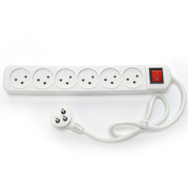 Multi Outlet Power Strip with 6 Universal Outlet Socket and 3 Pin Prong Plug WIFI NO Grounding Standard Grounding Vertical