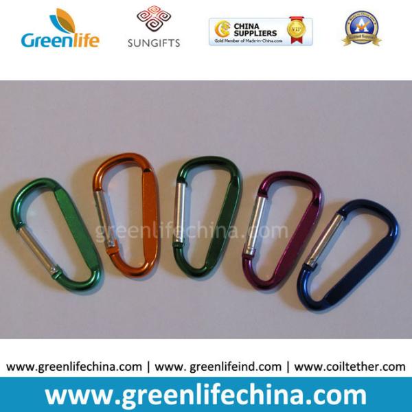 Promotional gifts aluminium D-shaped camping carabiner different colors available in stock