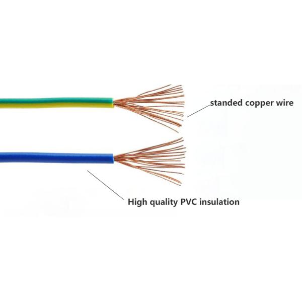 Electircal PVC insulated copper wire Yellow/Green earth grounding BVR cable
