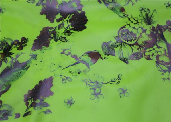 Green Fruits Printed Fake Leather Fabric , Tablecloth Printed Leather Fabric