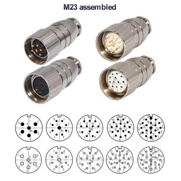 6 - 19 циркуляр соединителя держателя панели соединителя Pin M23 квадратный водоустойчивый