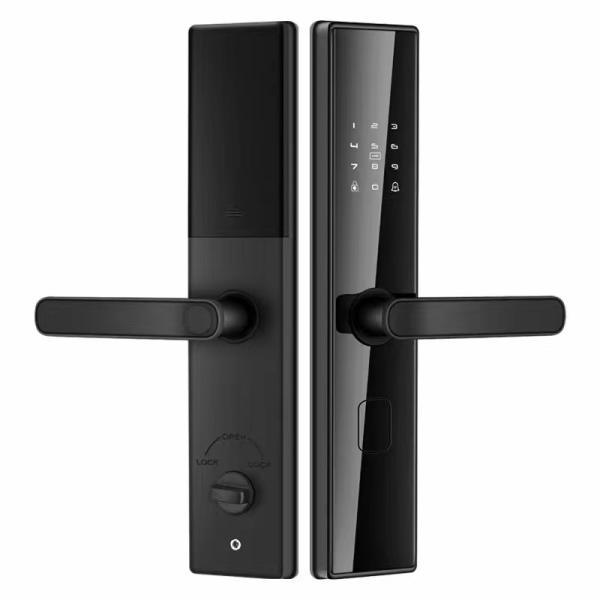 Outdoor Security Digital Door Handle with Tuya Ttlock and Fingerprint Recognition