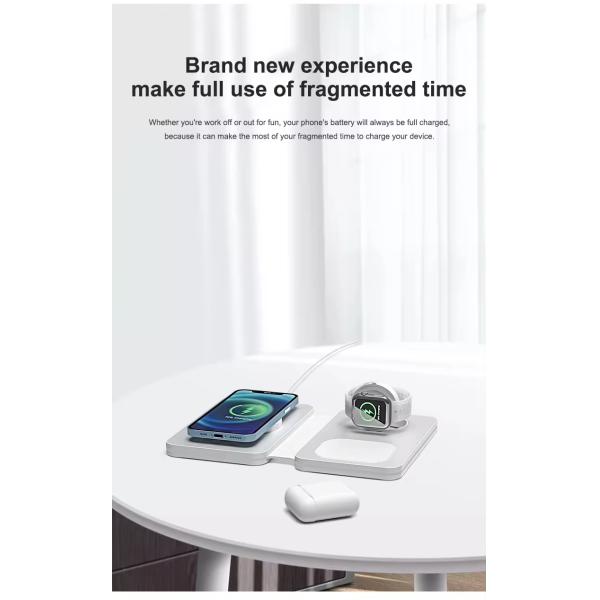 3 in 1 Wireless Charger Station for Mobile Phone , Foldable 15W Magnetic Charger 2024