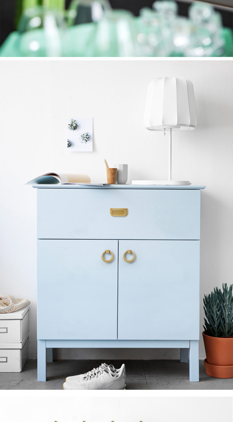 Modern Simple Luxury Golden Aluminum Alloy Durable Rectangle Cabinet Door Handle Invisible Kitchen Gym Closet Wardrobe Drawer