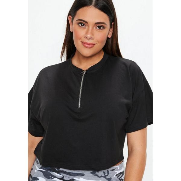 Plus Size Black Ring Pull T Shirt Clothing Women