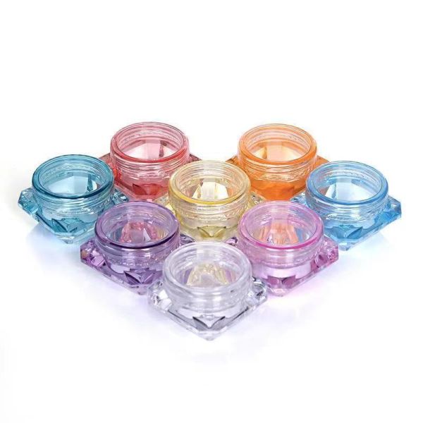 Portable Travel Skit PS Material 3g 5g Transparent Cream Jar with Multiple Colors Options Support Color Silk Printing Customized Used for Skincare Package