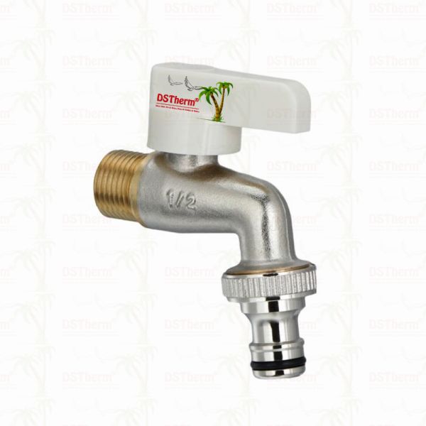 Ergonomic White Plastic Handle Bibcock Faucet with Customized Material and 1/2