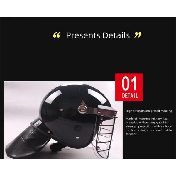 Polycarbonate PC Anti Riot Helmet ABS Shell With Steel Net