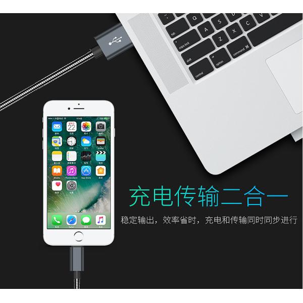 Outdoor Travel Quick Charging Spring USB Data Cable Colorful 5V 2.1A Nickel Plated