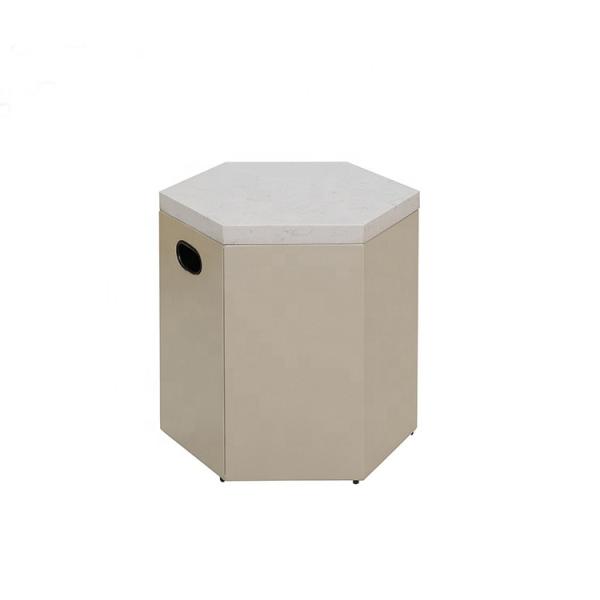 50,000 BTU Adjustable Flame Outdoor Natural Gas Firepit With Lid, Lava Rocks, Ceramic Tabletop