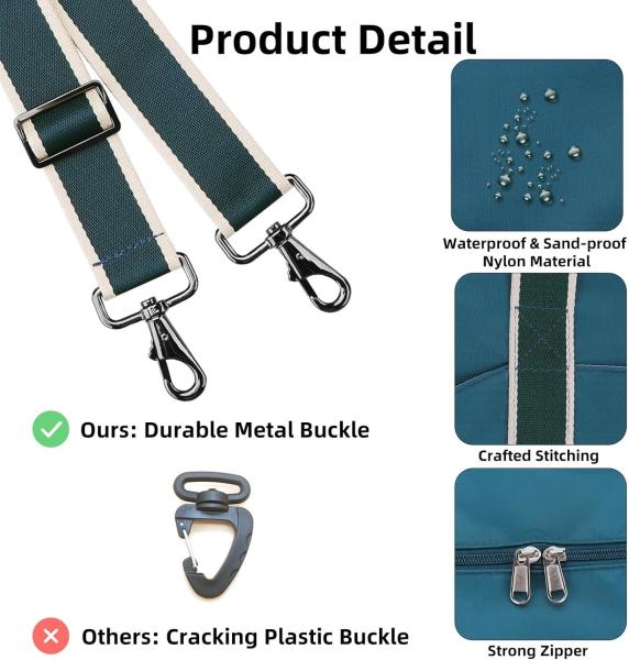 Foldable Waterproof  Weekender Overnight Carry On Gym Luggage Custom Travel Bag with Detachable Shoulder Strap