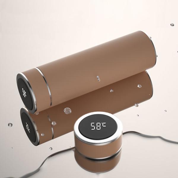 Convenient Black Smart LED Water Bottle Vacuum Insulated Mug WITH TEA INFUSER for All