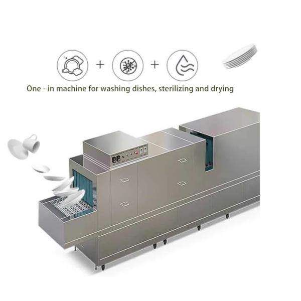 Canteen High Temp Industrial Dish Washing Machine Conveyor OEM