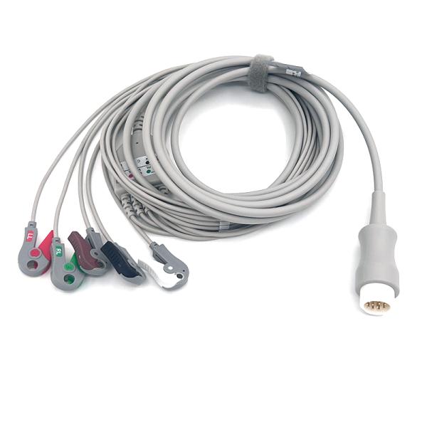 HP 12Pin 5lead WIRES ЭКГ Монитор кабель Серой цвет Латекс свободный многофункциональный