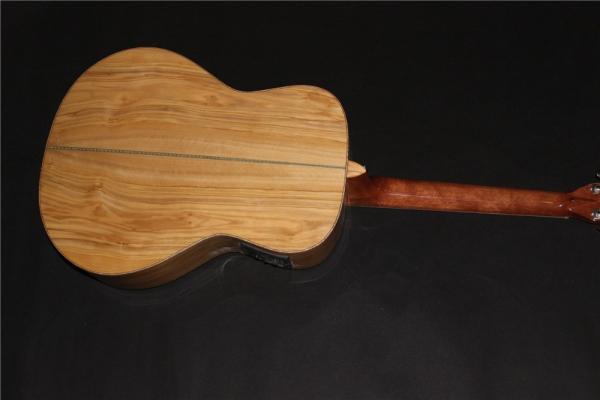 AAAA all Solid imported olive wood OM body custom guitar acoustic electric guitar
