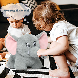 Wholesale  Soft Cute Elephant Stuffed Animal Dog Toy Gray Elephant Plush Removable Tail Nose Creative Birthday Unisex Parties