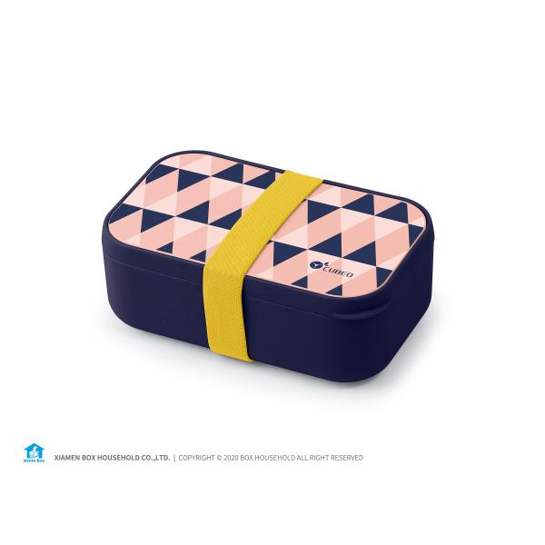 Customer Logo Eco Lunch Box Bottle One Layer 1000ml BPA Free with Elastic Nylon Strap