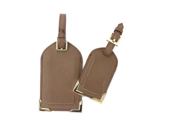 Genuine Nappa Leather Promotional Luggage Tags 11x7cm For Business Trip