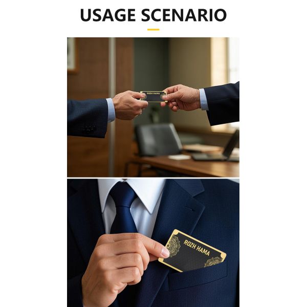 Personalized Premium Luxury Black Visiting Gold Metallic Credit Card Business Card Metal Printing Custom With Logo and Qr Code