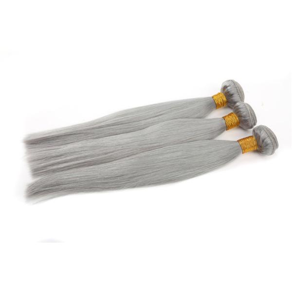 8-24 Inches Stock hot selling grey color hair weft 100% brazilian virgin human hair