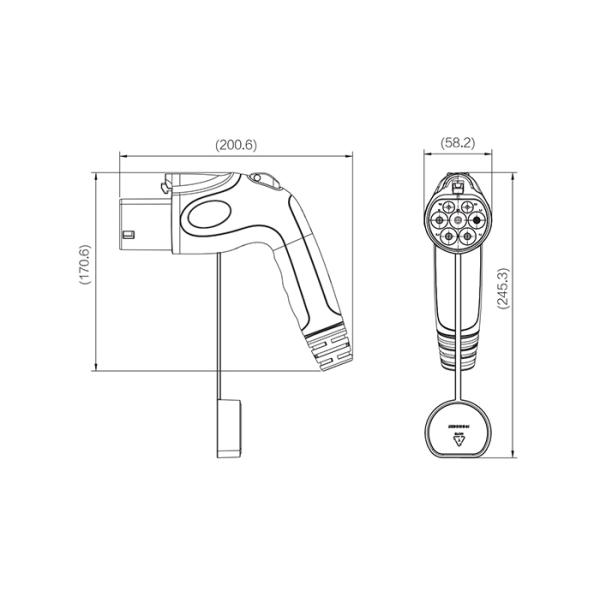 Electrical Automotive EV Charging Gun DC750V 200A IP55 Mated