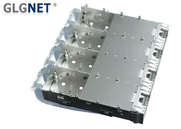 Light Pipe EMI Tab Spring SFP Cage Connector 4 Ports Stailness Steel CLIP
