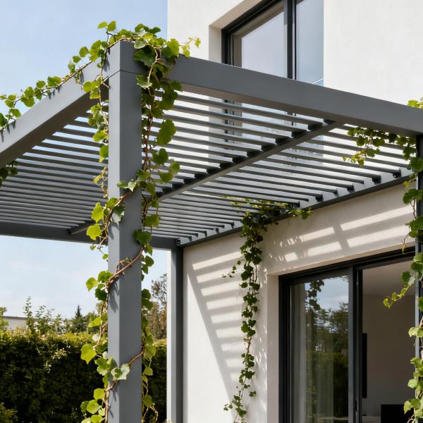 Custom Aluminum Pergola With Louvered Roof Easy Assembly For Patio Garden