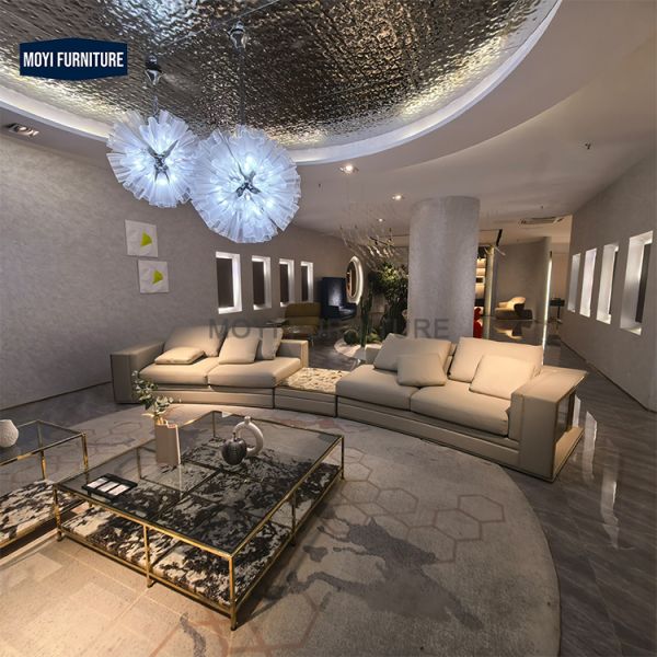 Manufacturer Custom Luxury Italian Designer Half Moon Sofa New Design Home Sofa Set Furniture Luxury Living Room Sofa