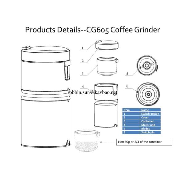 CG605 Stainless Steel Coffee Grinder