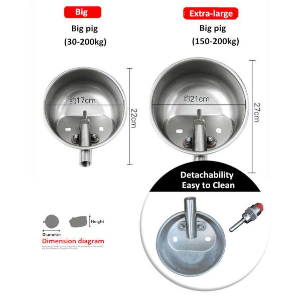 Automatic Piglet Feeding Bowl Round Oval Shape