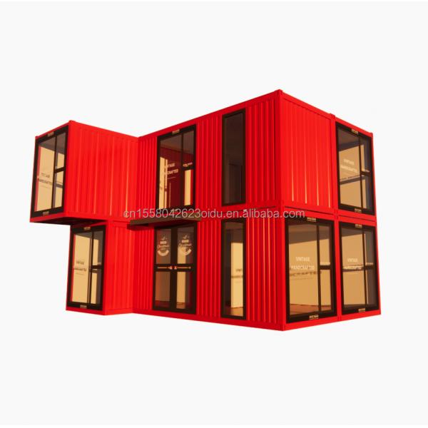 s Modern Double-Story Glass Walls Container House using 50/75/100mm Wave Sandwich Panel Detachable Collapsible Steel Van for Office
