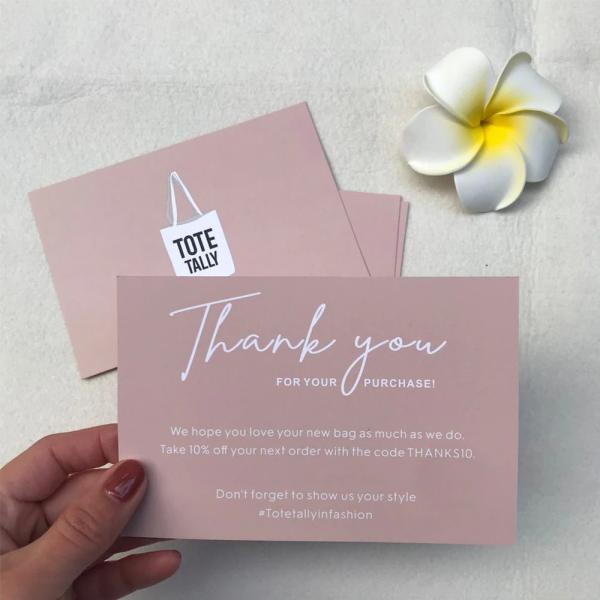 Carte postale rose pour les petites entreprises