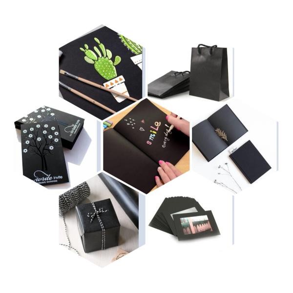 Black colored cardstock paper Двойная, который встали на сторону чернота покрасила Cardstock толстую бумагу для печати и создания программы-оболочки