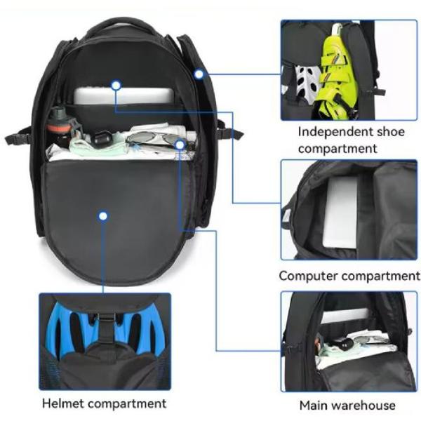 Skating Sports Backpacks Bag Roller Skates Speed/ Ice Skates Travel Backpack For Safety Helmet Kneecap And Shoes
