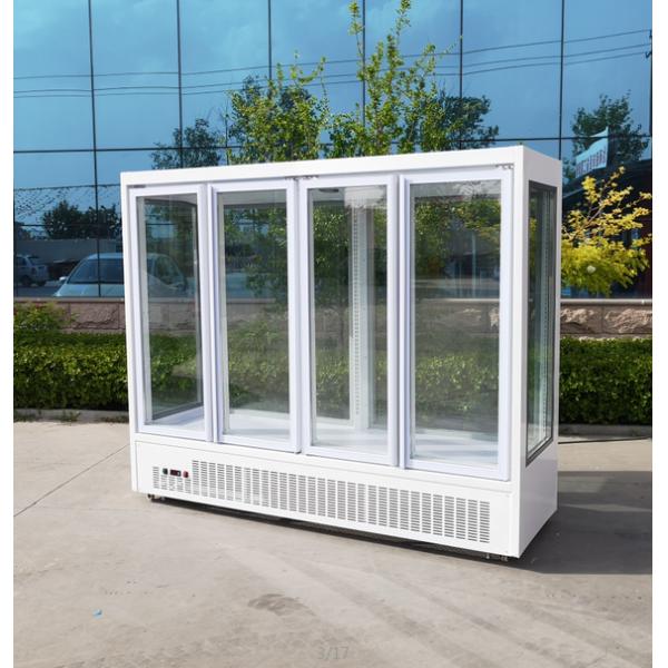 Four doors full transparent glass refrigerated fresh flower display cabinet