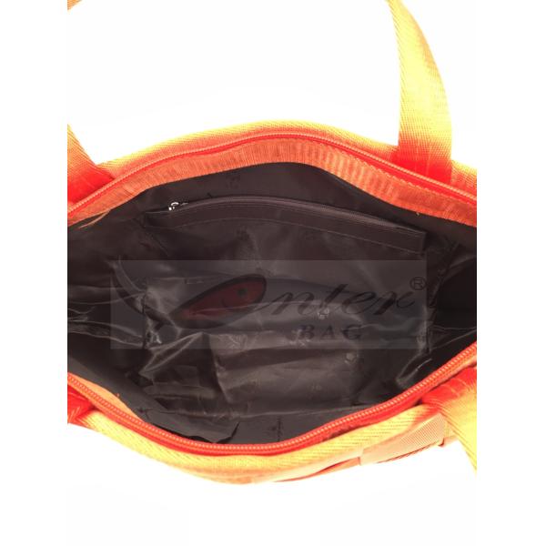 Orange Webbing Travel Nylon Tote Bags Multi Function Big Volume 210D Lining