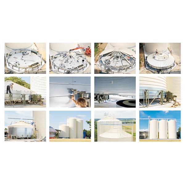5000m3 Mondes Spiral Steel Silo , Galvanized Steel Grain Silo Storage