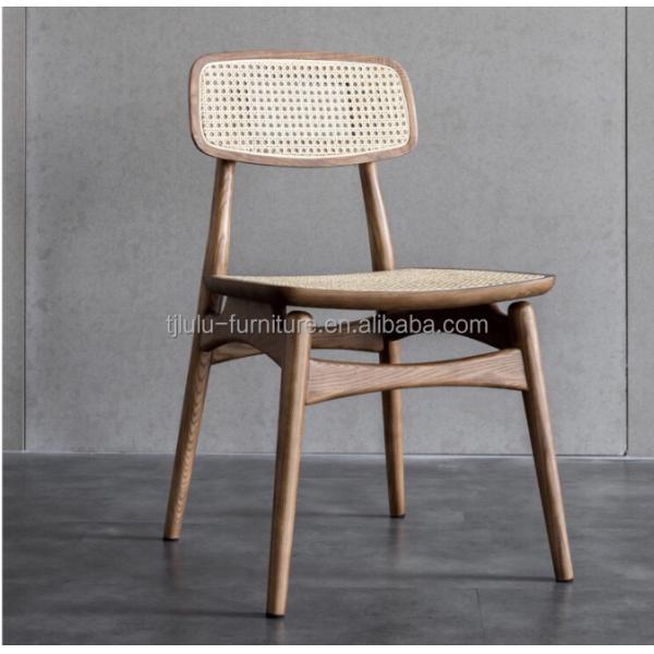 Silla de comedor de madera de ratán de ceniza sólida de diseño nórdico moderno para muebles de hogar